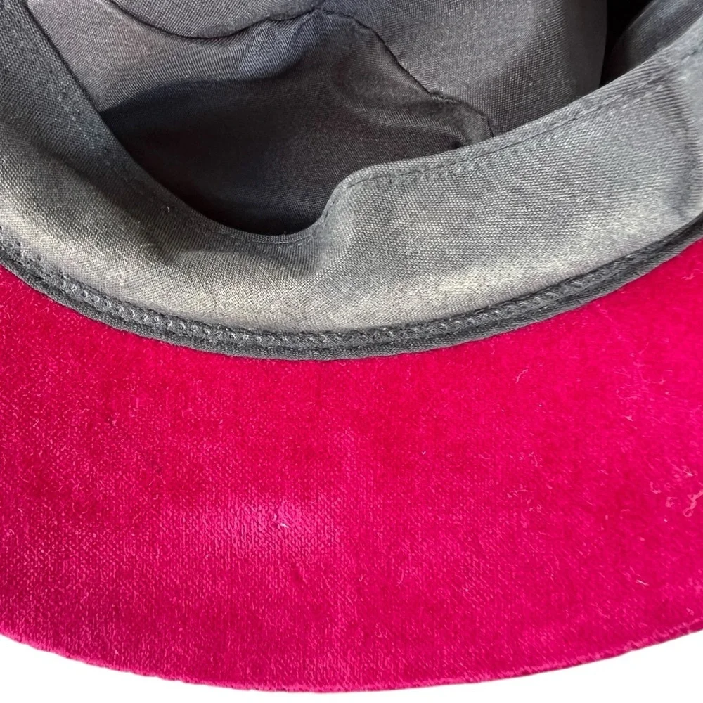 Vintage Liz Claiborne Velvet Slouchy Newsboy Cabbie Cap Hat Magenta Taiwan FLAWS